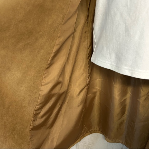 H&M Womens Faux‎ Suede Duster Jacket US Size 6 EU 36 Open Front Tan Western Boho - Picture 5 of 9
